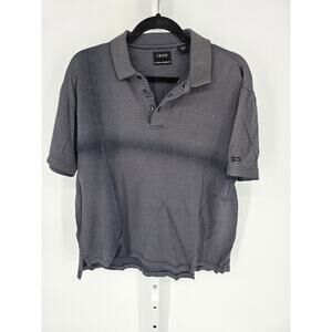 IZOD Men's Gray Cotton Ribbed Double Mercerized Short Sleeve Polo Shirt Size M